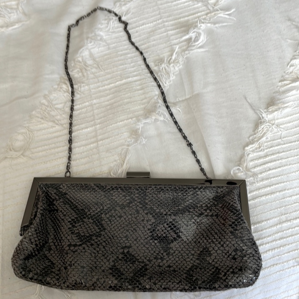 Style & Co grey snakeskin mini purse